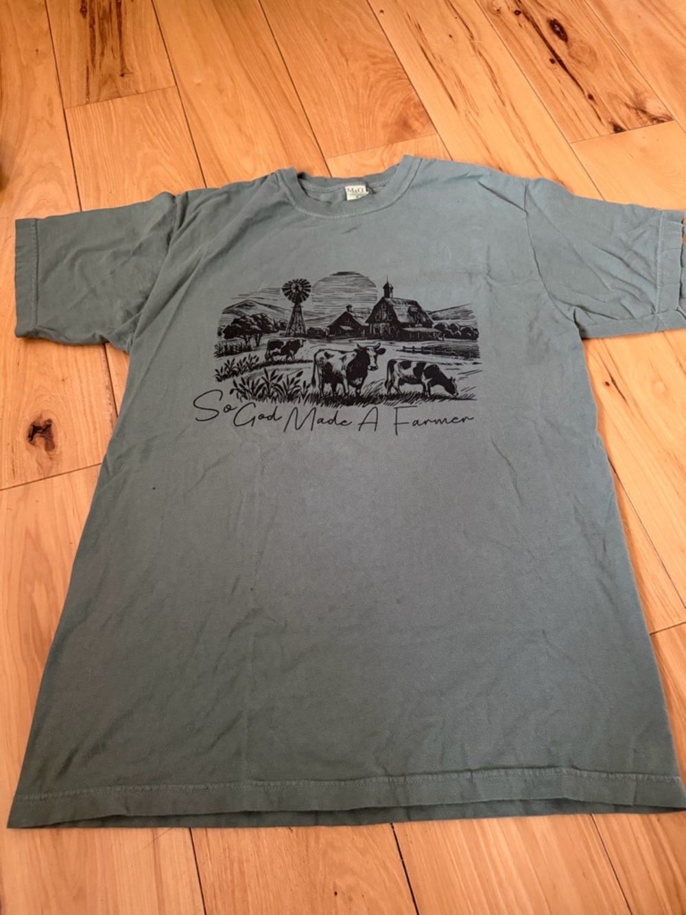 So God Made a Farmer Graphic Tee - Blue